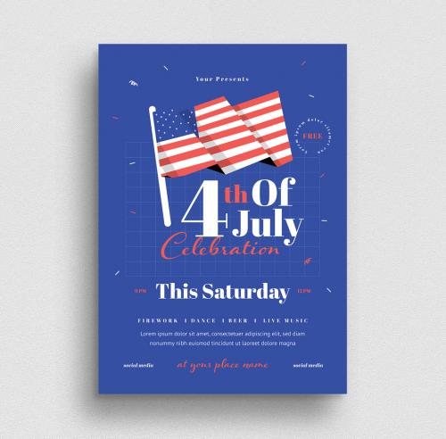 Adobe Stock - 4th of July Celebration Flyer Layout - 358403675