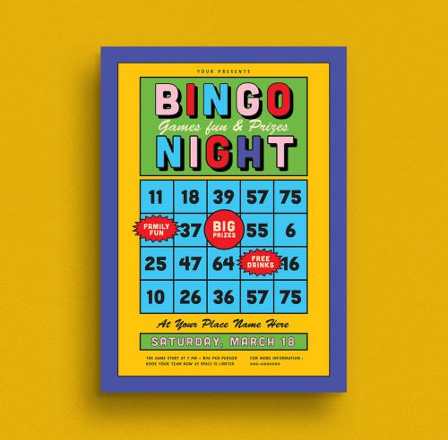Adobe Stock - Bingo Night Event Flyer Layout - 358403714