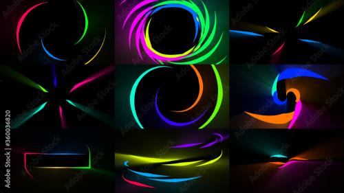 Adobe Stock - 2D Glowing Dynamic Colorful Shapes - 360036820