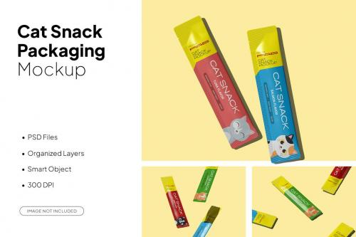 Cat Snack Packaging Mockup