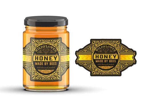 Adobe Stock - Vintage Honey Label Layout - 362608516