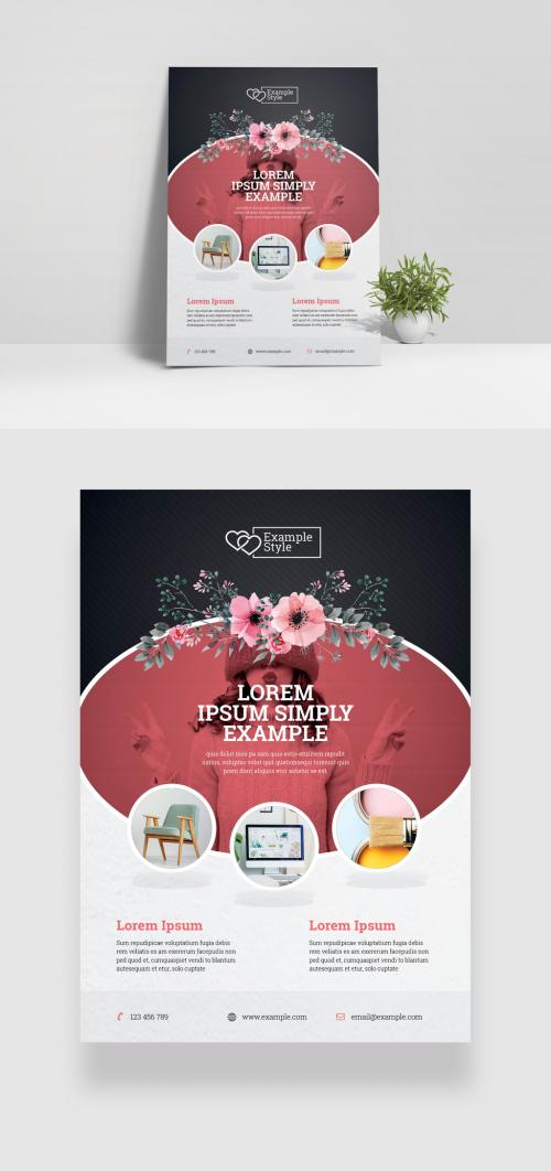 Adobe Stock - Wedding and Events Flyer Layout with Circles - 362990933
