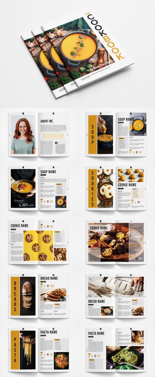 Adobe Stock - Cookbook Layout with Orange Accents - 363013238