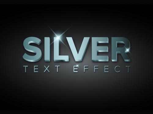 Adobe Stock - Silver Metallic 3D Text Effect with Glitter - 363646685