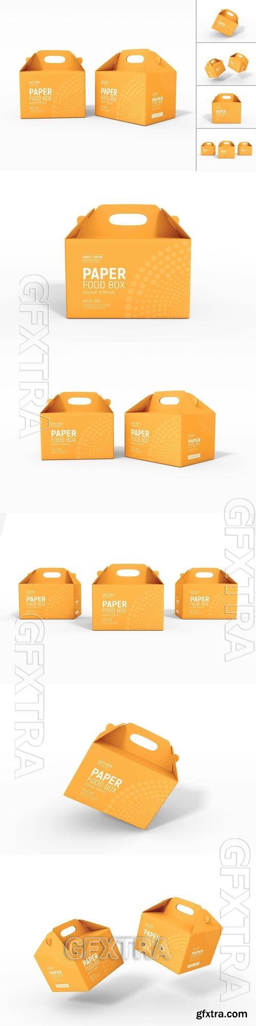 Paper Food Delivery Box Branding Mockup Set QMH7TPJ