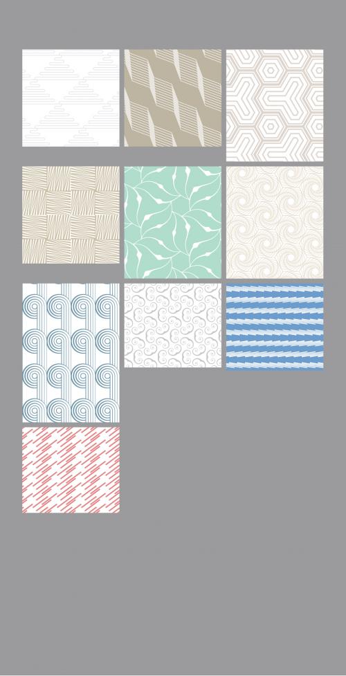 Adobe Stock - Pastel Colored Simple Geometric Seamless Pattern Collection - 363975965