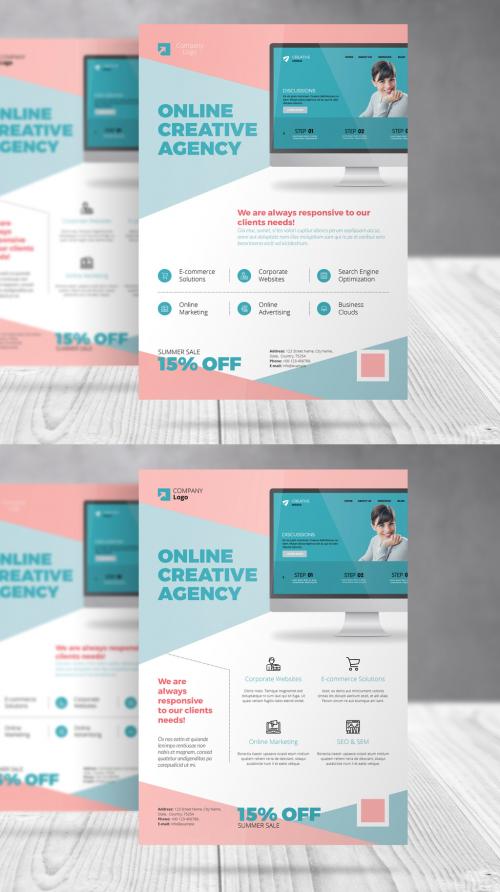 Adobe Stock - Business Flyer with Light Red and Cyan Accents - 364528049