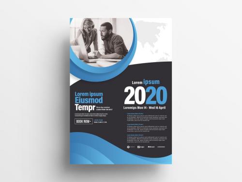 Adobe Stock - Modern Corporate Business Flyer with Swoosh Element - 365316631