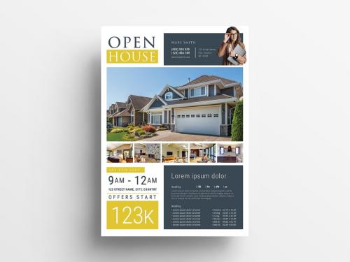 Adobe Stock - Open House Poster Flyer with Modern Style - 365316648