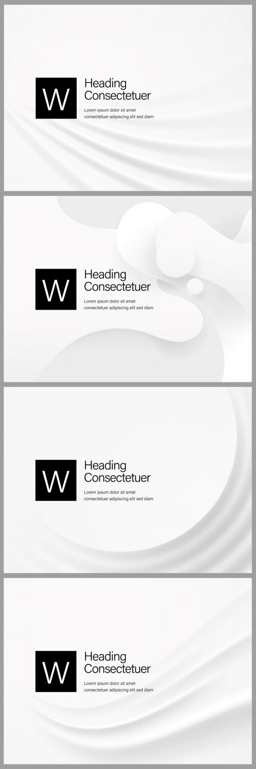 Adobe Stock - 4 White Abstract Background Layouts - 366135965