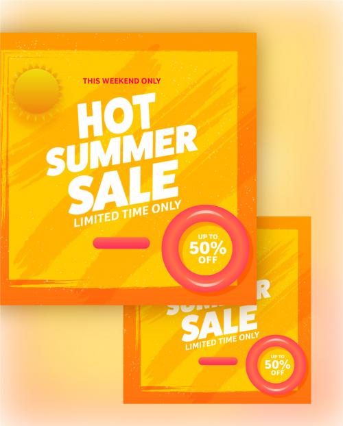 Adobe Stock - Hot Summer Sale Banner Layout - 366775435