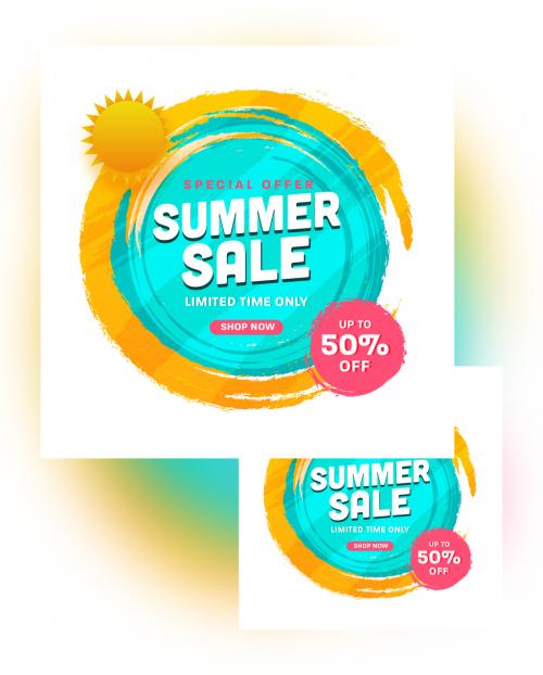 Adobe Stock - Summer Sale Banner Layout - 366775521