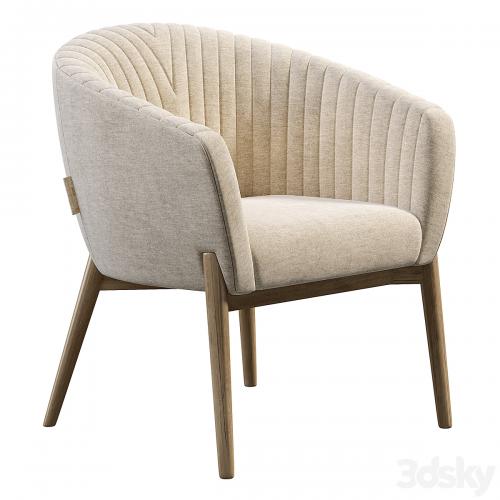 Upholstered Armchair with Channeled Back