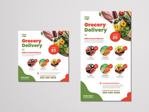 Adobe Stock - Grocery Delivery Social Media Layouts - 366994015