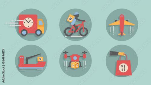 Adobe Stock - Shipping and Delivery Icon Titles - 366996173