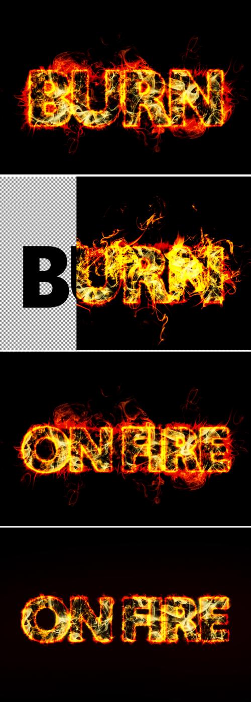 Adobe Stock - Realistic Burning Fire Text Effect Mockup - 367557377