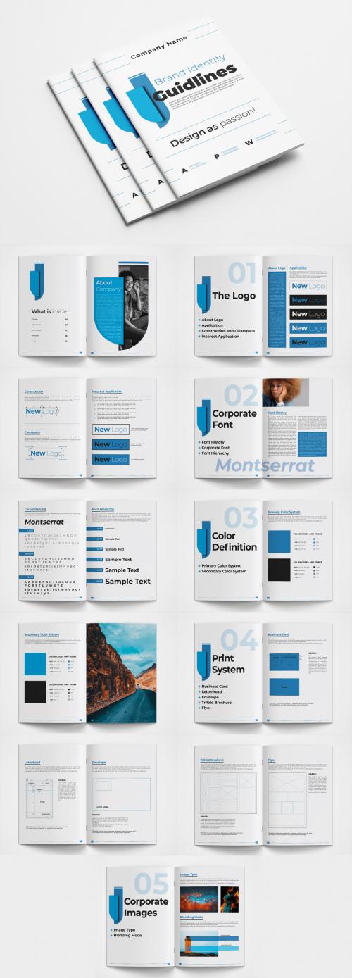Adobe Stock - Brand Manual Layout with Blue Accents - 367865129