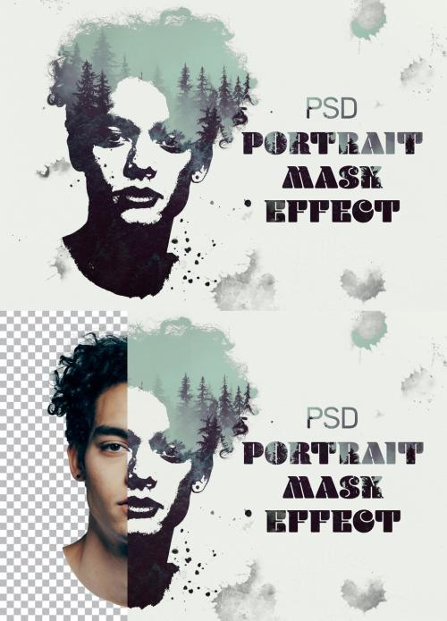Adobe Stock - Stamp Portrait Double Exposure Mockup - 368095716