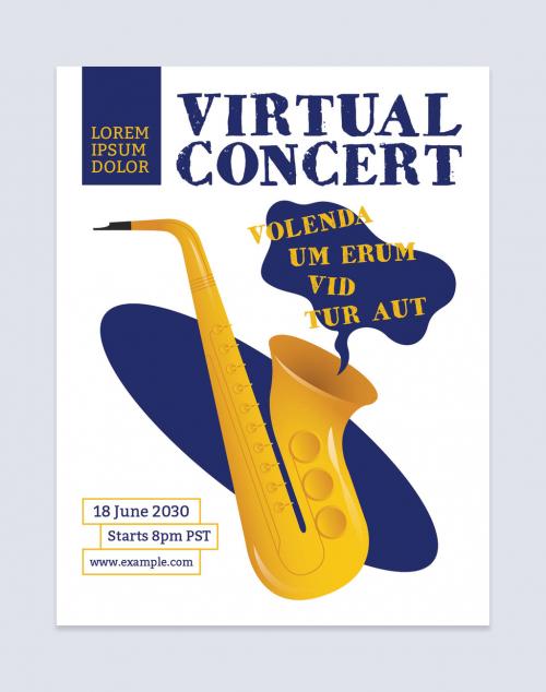 Adobe Stock - Virtual Concert Poster Layout - 368294962