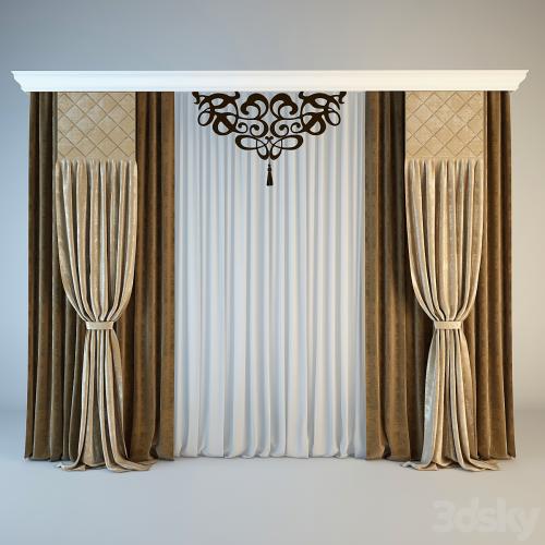 Classical curtain with openwork