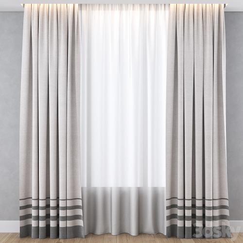 Curtain with gray stripes