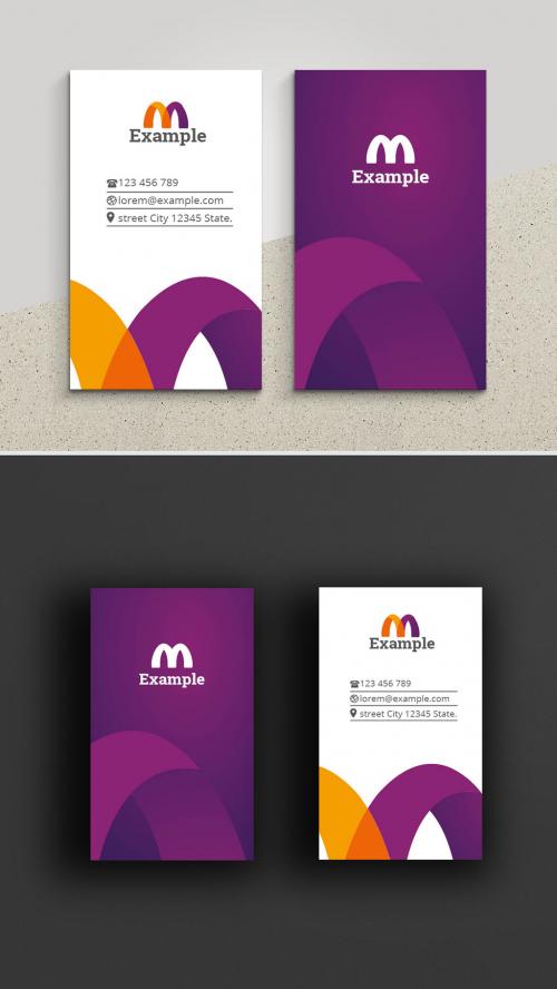 Adobe Stock - Professional Business Card with Violet Accents - 371010259