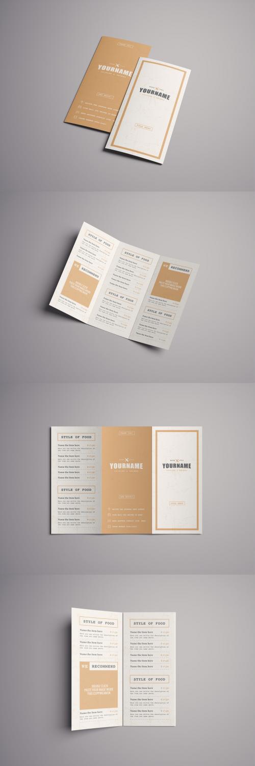 Adobe Stock - Rustic Menu Trifold Brochure Layout - 371298789