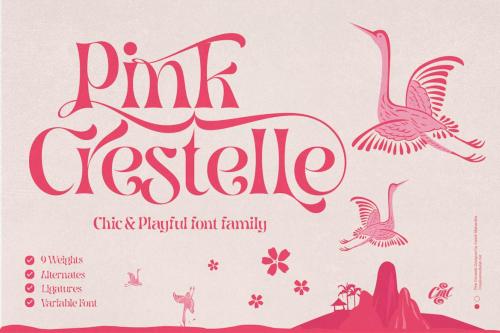 Pink Crestelle - Fancy Font