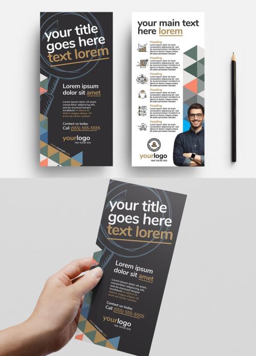 Adobe Stock - Modern Corporate Dl Flyer with Geometric Patterm - 372507805