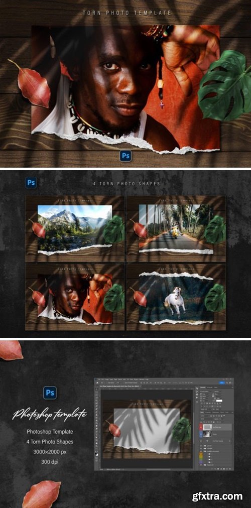 Torn Photo Template 88840614