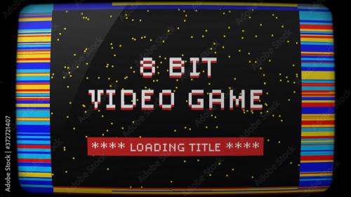 Adobe Stock - 8 Bit Video Game Loading Title Overlay - 372721407