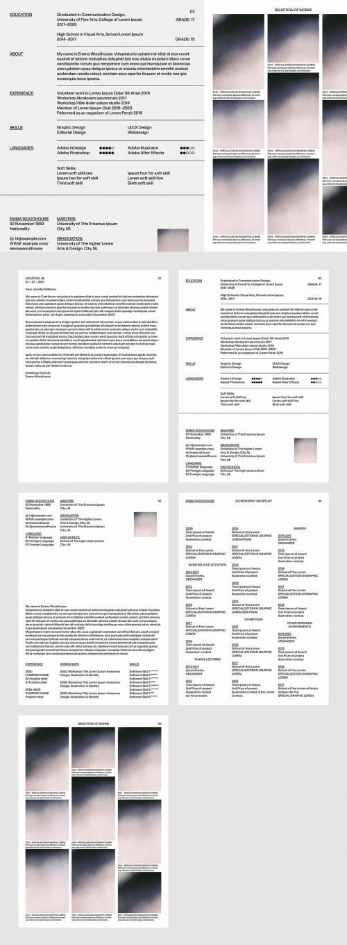 Adobe Stock - Minimal Contemporary Resume and Letter Layout - 372767348