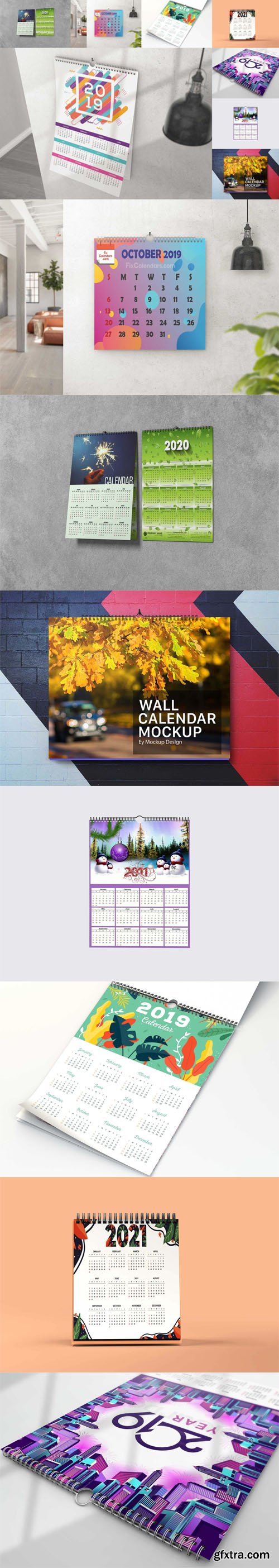 8 Calendars PSD Mockups Templates