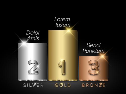 Adobe Stock - Gold, Silver and Bronze Prize Podium Graphic with Winner Names - 373526575