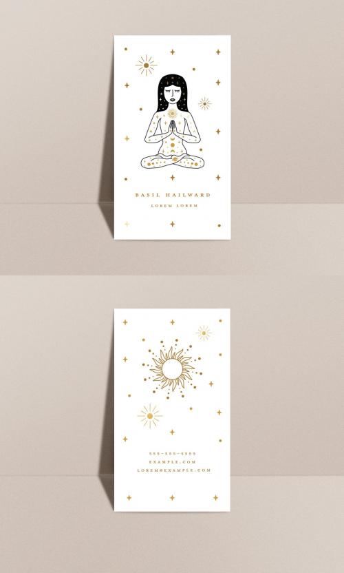 Adobe Stock - Astrology Meditation Business Card Layout Design - 373533898