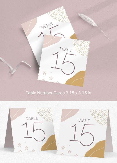 Adobe Stock - Table Number Card Layout for Weddings and Events - 373744913