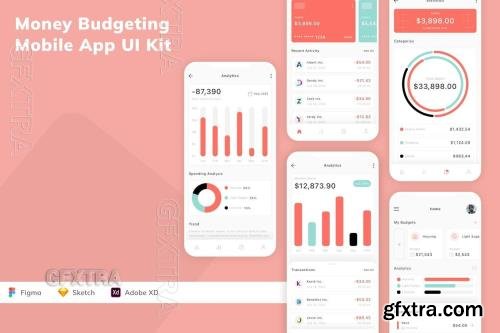 Money Budgeting Mobile App UI Kit EV6SJMH