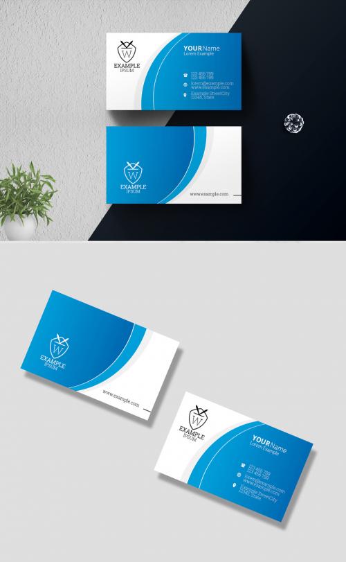 Adobe Stock - Corporate Business Card with Blue Accents - 374193741