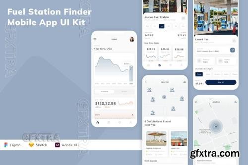 Fuel Station Finder Mobile App UI Kit CWVSDFV