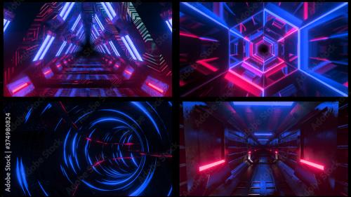Adobe Stock - Scifi Tunnel Background Loops - 374980824