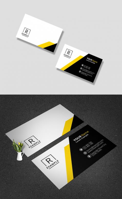 Adobe Stock - Minimal Creative Business Card with Yellow Accents - 374981652