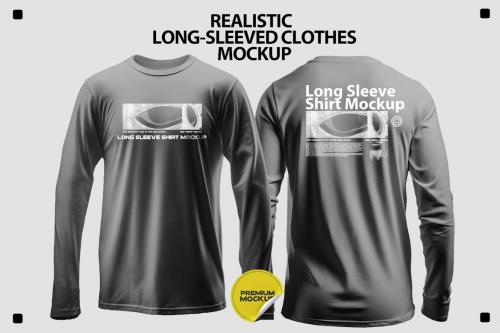 Realistic Long-Sleeved Shirt Mockup