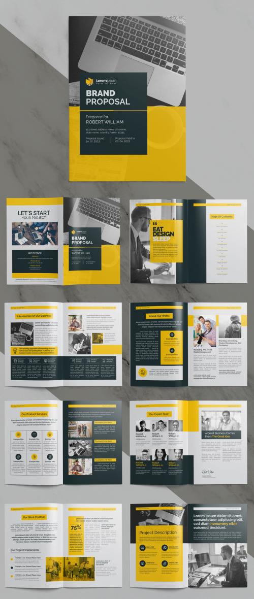 Adobe Stock - Brand Proposal Business Brochure with Clean Layout - 375655344