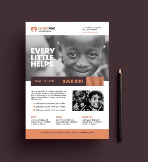 Adobe Stock - Charity Flyer Layout - 375916114