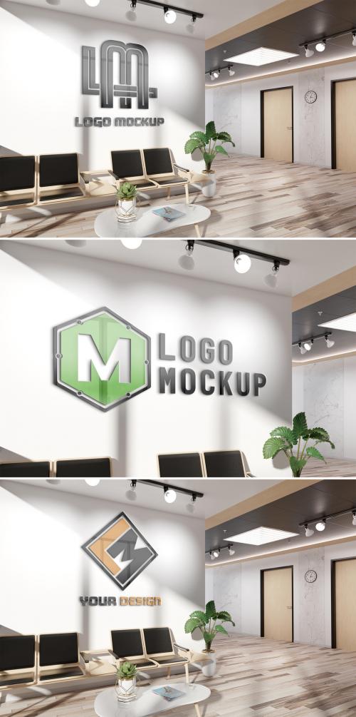 Adobe Stock - Logo on Office Wall Mockup - 376750688