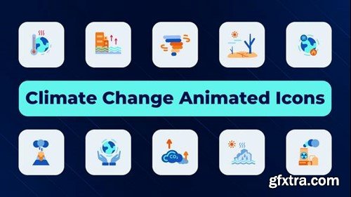 Videohive Climate Change Animated Icons 50370526