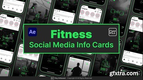 Videohive Fitness Social Media Info Cards For After Effects 50360068