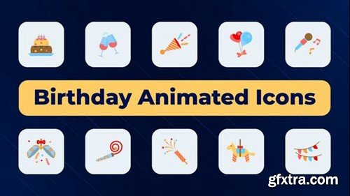 Videohive Birthday Animated Icons 50385482