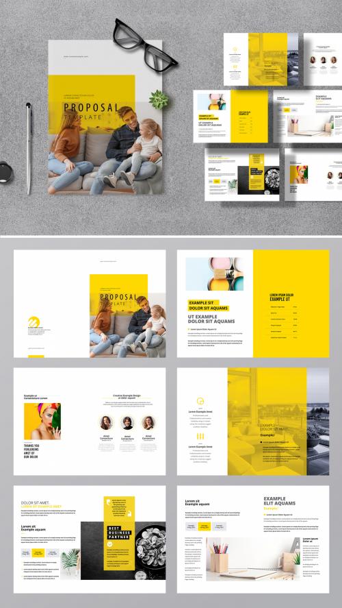 Adobe Stock - Creative Business Proposal Layout with Yellow Accent - 376953089