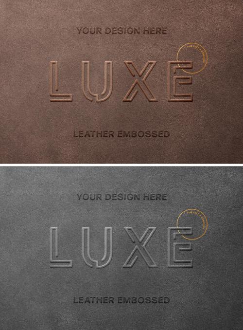 Adobe Stock - Leather Embossed Text Effect Mockup - 377169075